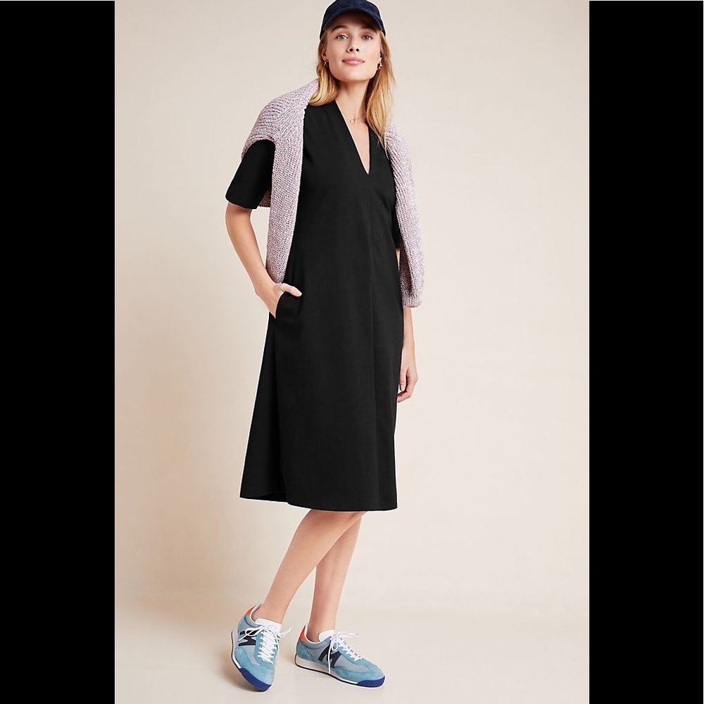 Anthropologie allura midi dress black size s